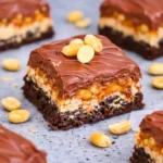 outrageous snickers brownies rich fudgy chocolate caramel peanut layers