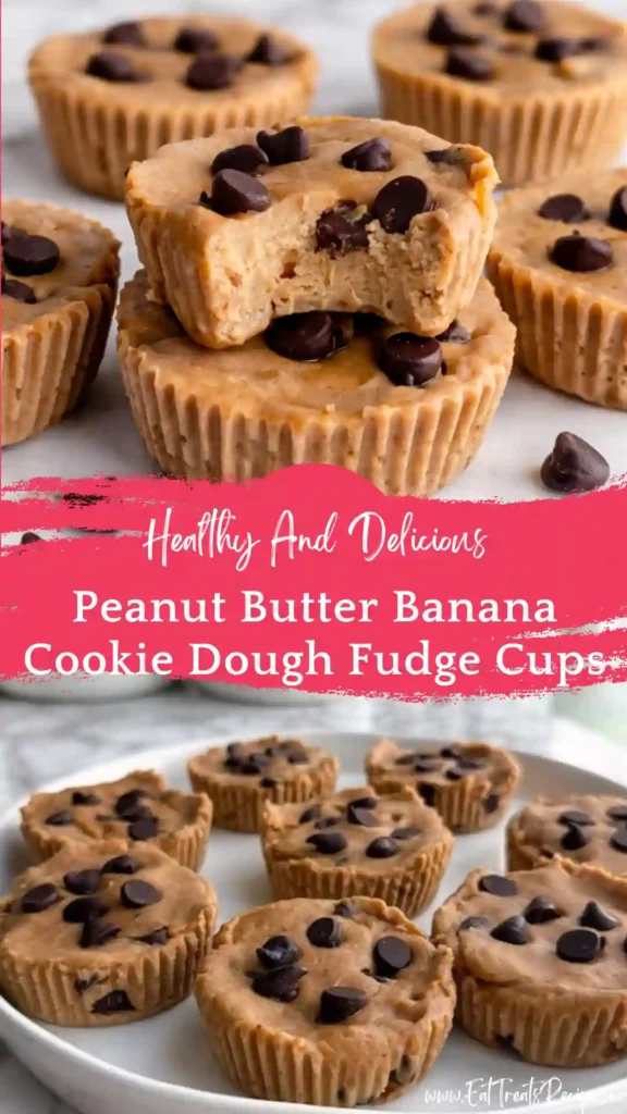 peanut butter banana cookie dough fudge cups chocolate dessert