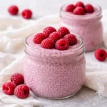 Raspberry Chia Pudding with Greek yogurt and fresh raspberries