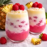 raspberry colada twist tropical drink creamy pink
