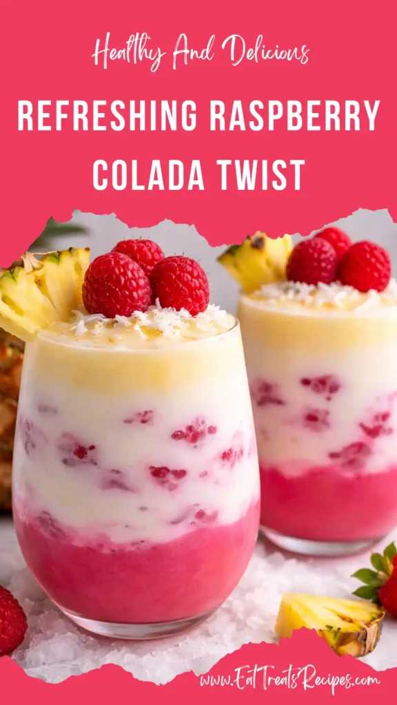 raspberry colada twist tropical drink creamy pink