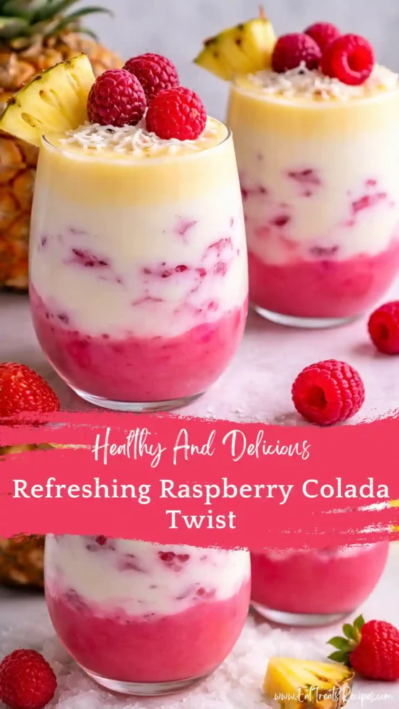 raspberry colada twist tropical drink creamy pink
