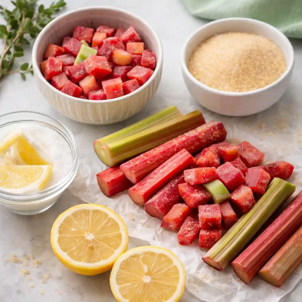 Rhubarb Candy Recipes with sweet candied rhubarb ribbons