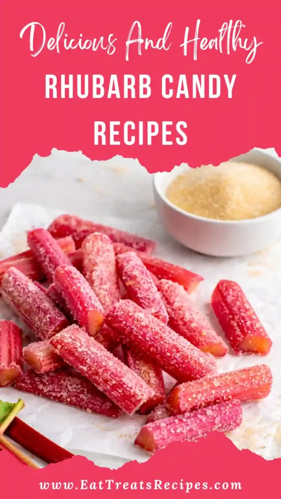 Rhubarb Candy Recipes with sweet candied rhubarb ribbons