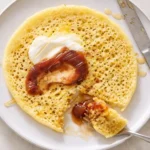 semolina pancakes with date syrup and yogurt moroccan baghrir