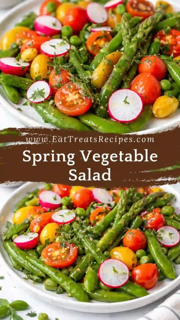 Spring Vegetable Salad with fresh seasonal vegetables and lemon vinaigrette