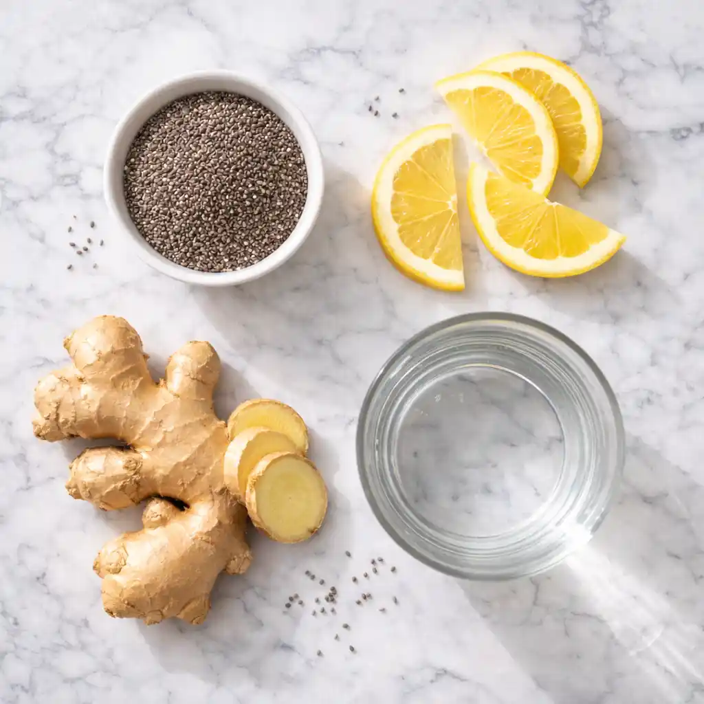 water with chia seeds for weight loss drink in glass