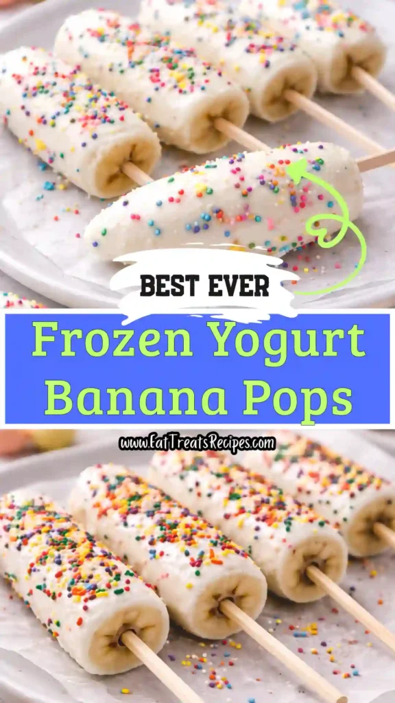 frozen yogurt banana pops colorful toppings healthy snack