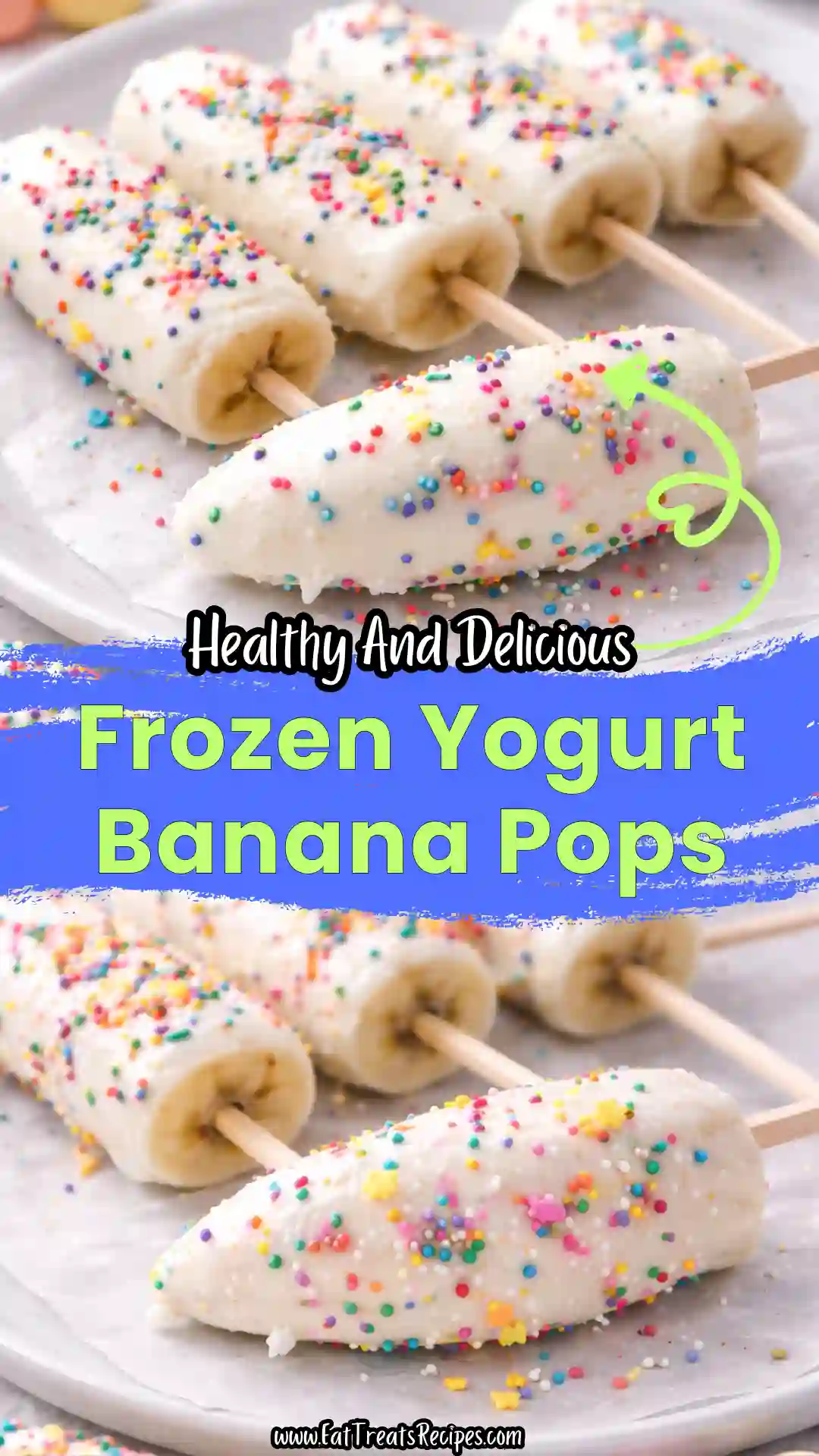 frozen yogurt banana pops colorful toppings healthy snack