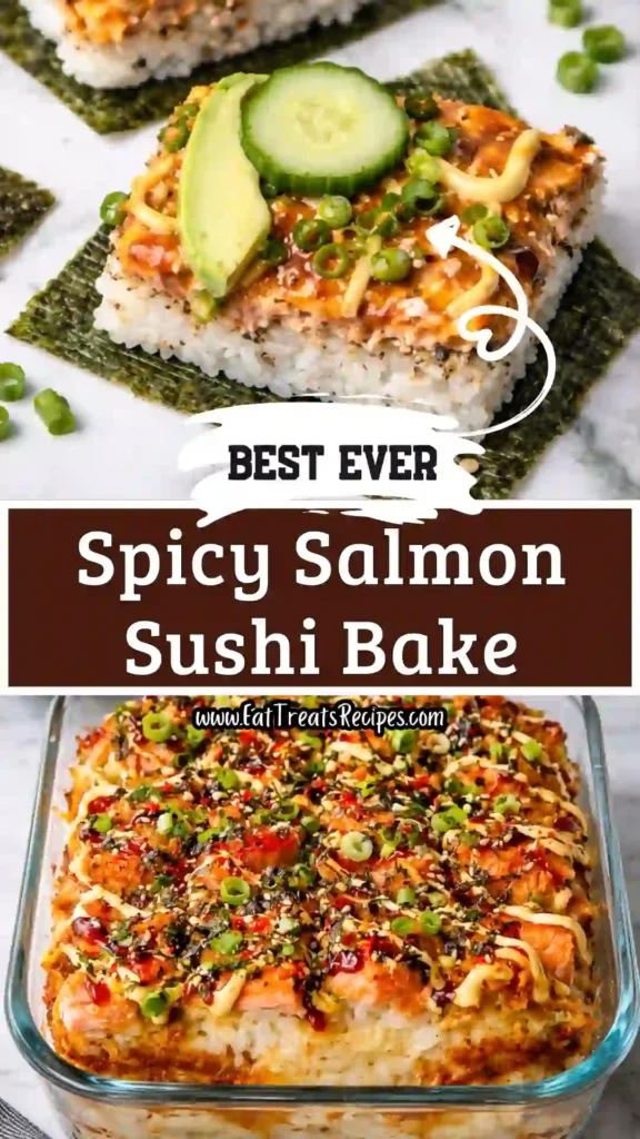 spicy salmon sushi bake creamy crispy top viral recipe