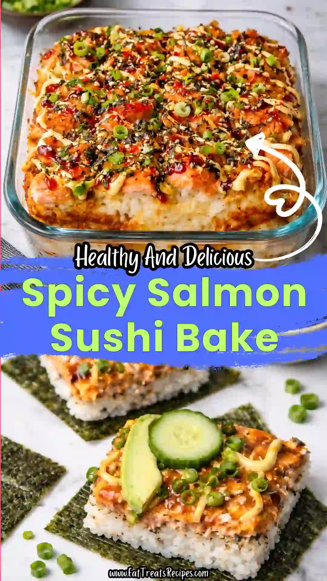 spicy salmon sushi bake creamy crispy top viral recipe