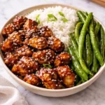 asian high protein sesame chicken healthy crispy chicken bowl