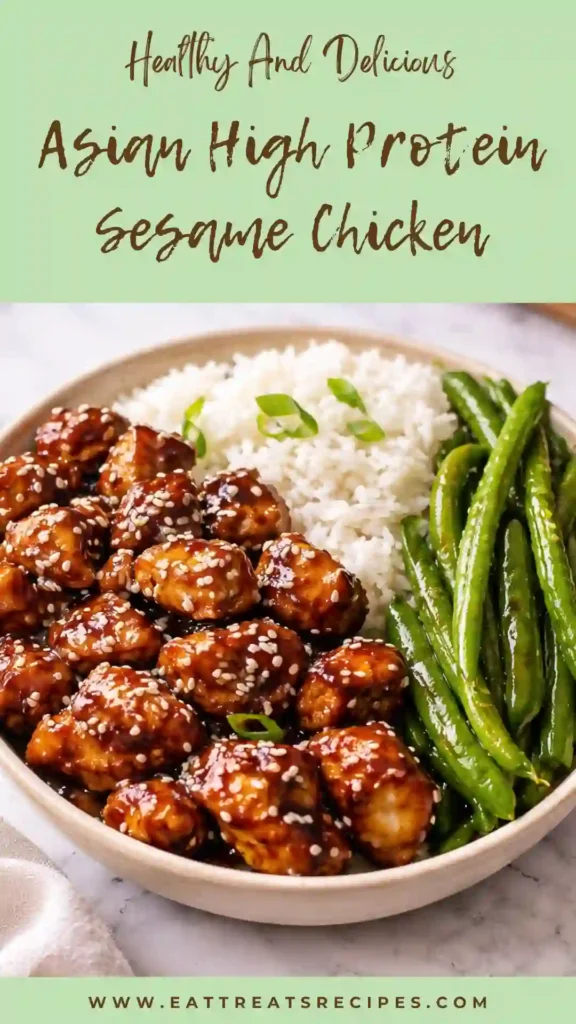 asian high protein sesame chicken healthy crispy chicken bowl