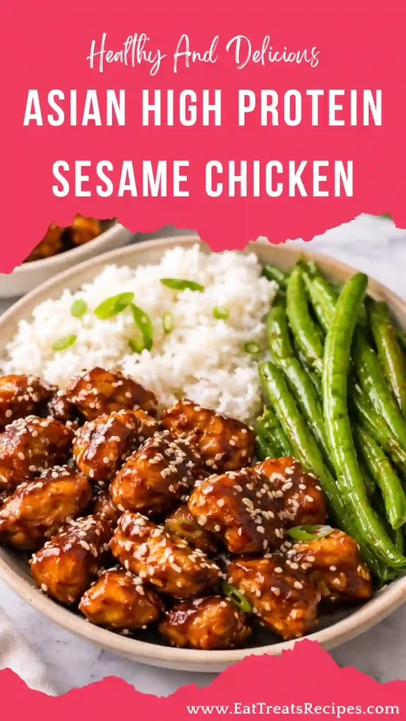 asian high protein sesame chicken healthy crispy chicken bowl