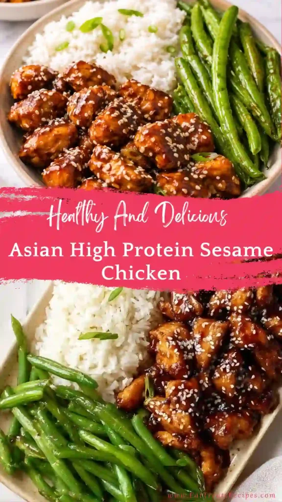 asian high protein sesame chicken healthy crispy chicken bowl