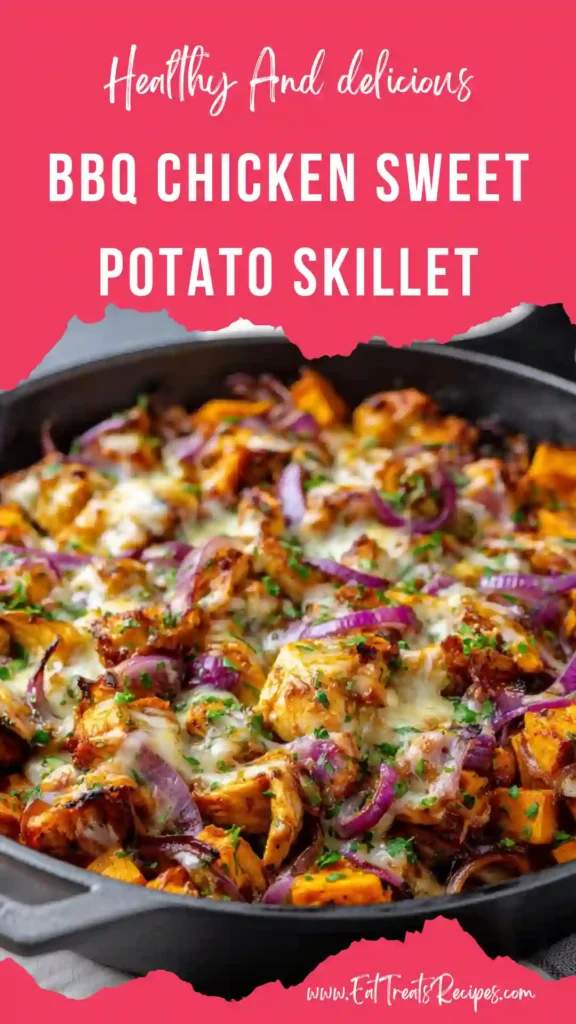 bbq chicken sweet potato skillet cheesy healthy meal