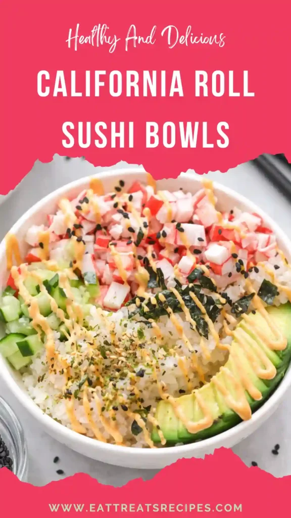 california roll sushi bowls fresh healthy rice crab avocado cucumber
