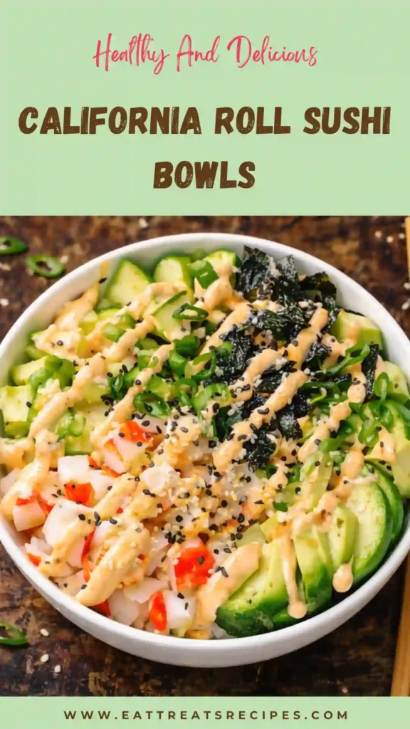 california roll sushi bowls fresh healthy rice crab avocado cucumber