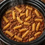cheeseburger cavatappi slow cooker creamy