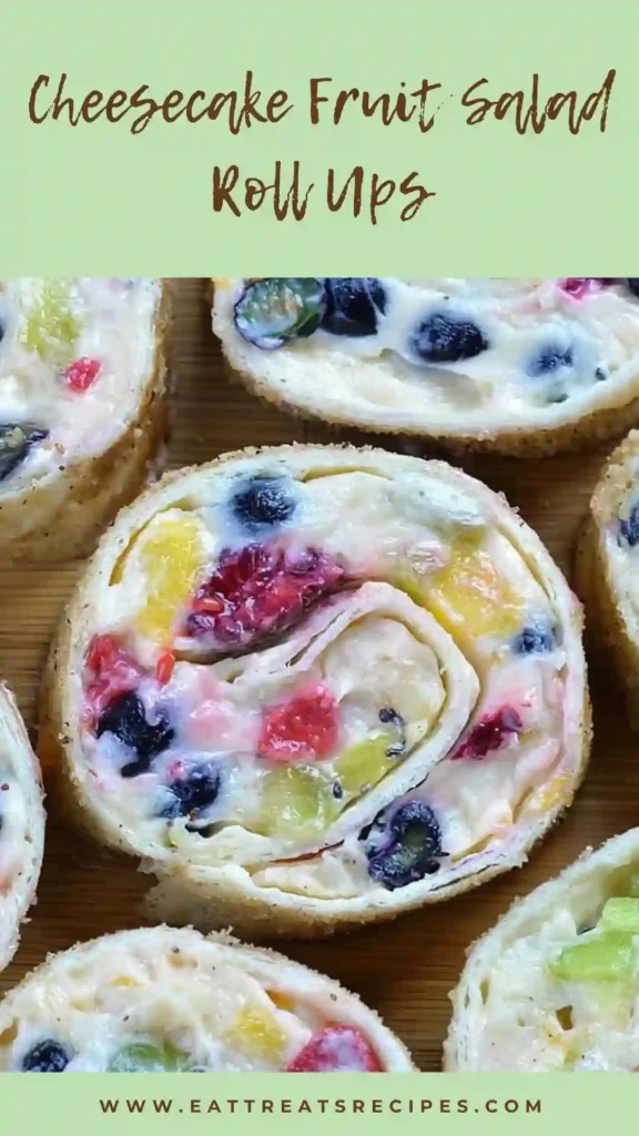 cheesecake fruit roll ups pinwheel slices colorful dessert