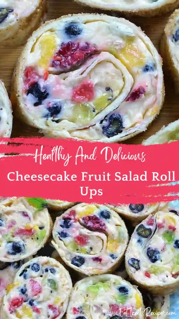 cheesecake fruit roll ups pinwheel slices colorful dessert