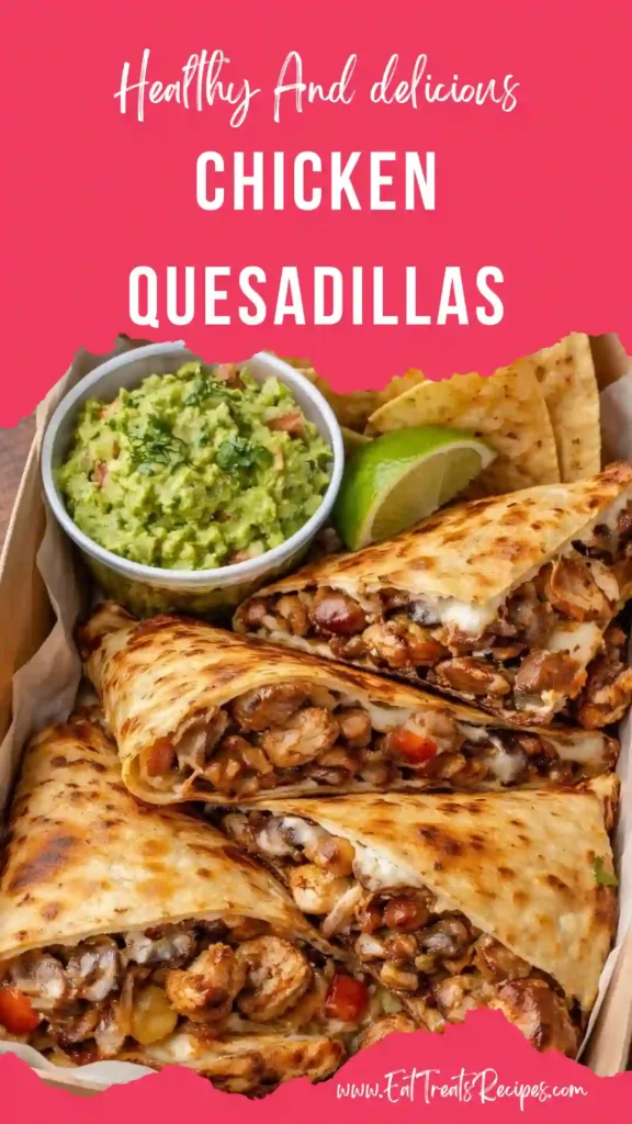 chicken quesadillas crispy cheesy cut triangles