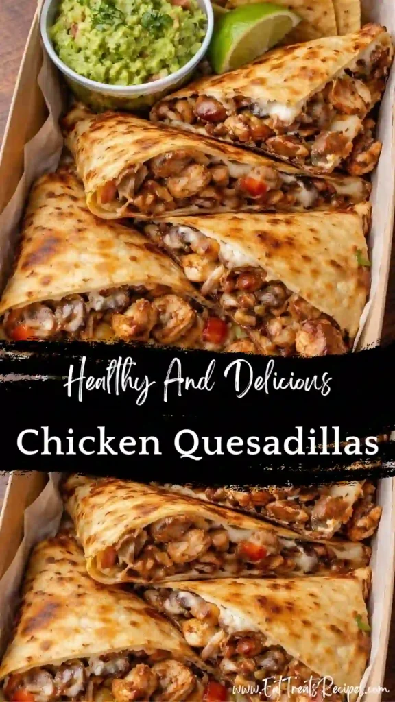 chicken quesadillas crispy cheesy cut triangles