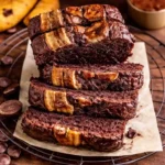 chocolate espresso banana bread moist slice