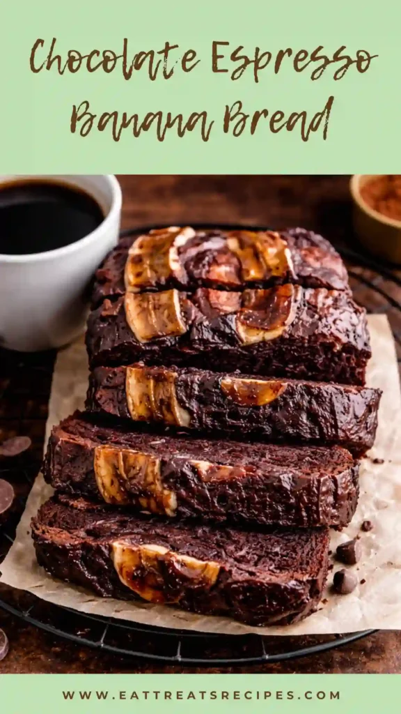 chocolate espresso banana bread moist slice