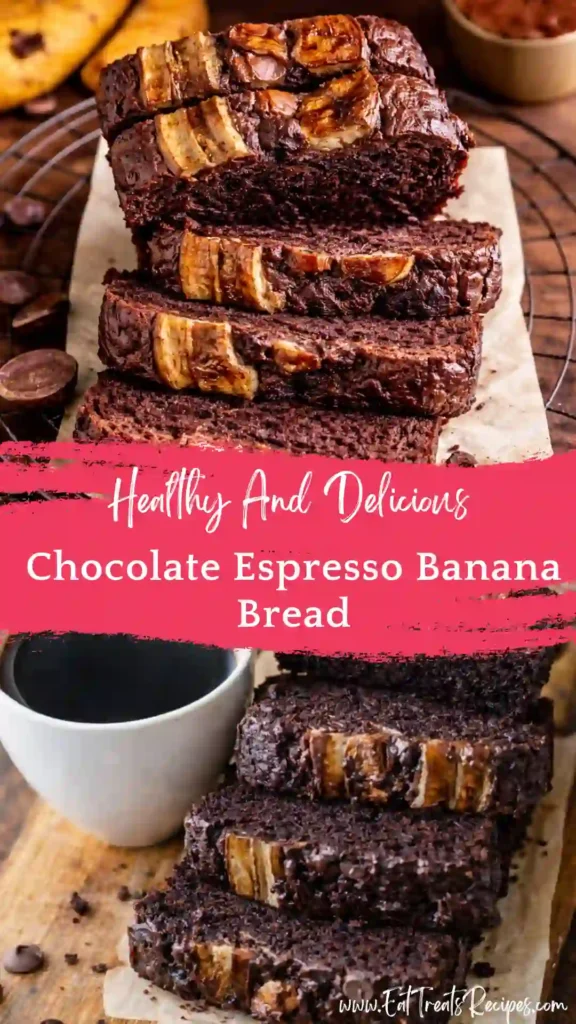 chocolate espresso banana bread moist slice
