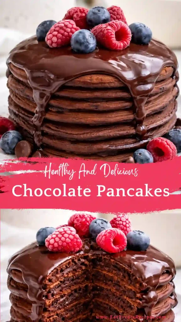 chocolate pancakes fluffy stack rich cocoa breakfast