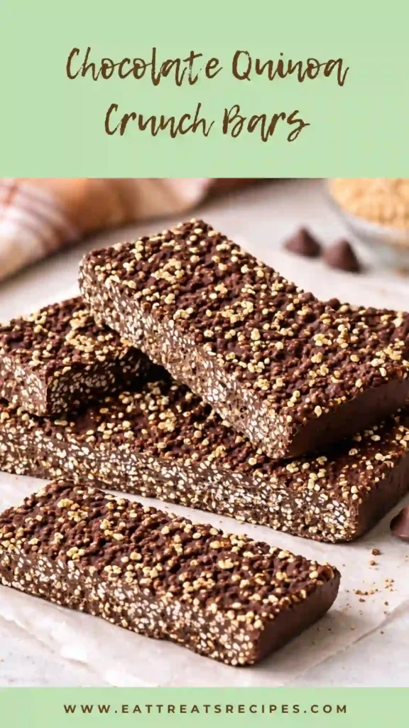 chocolate quinoa crunch bars stacked crispy texture healthy snack