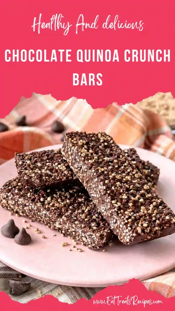 chocolate quinoa crunch bars stacked crispy texture healthy snack