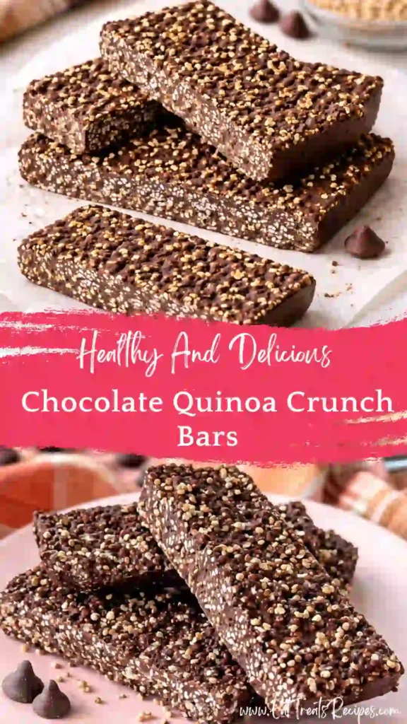 chocolate quinoa crunch bars stacked crispy texture healthy snack