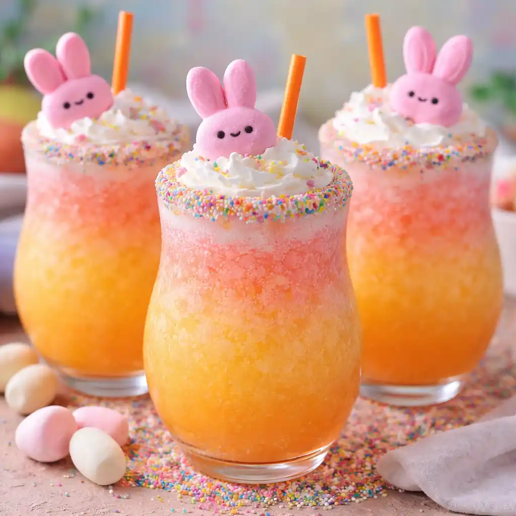 easter bunny mimosa colorful spring cocktail glass garnish
