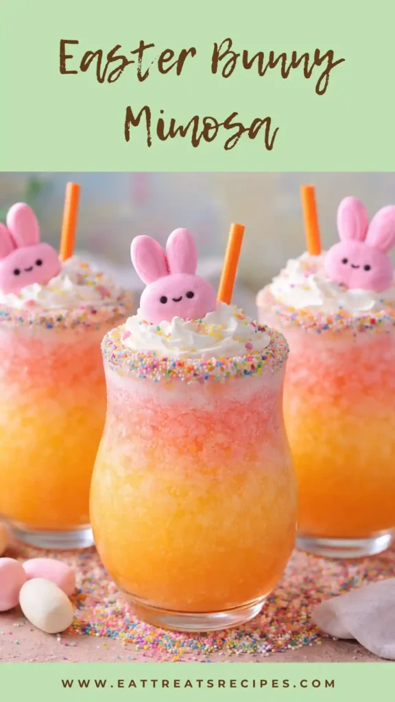 easter bunny mimosa colorful spring cocktail glass garnish
