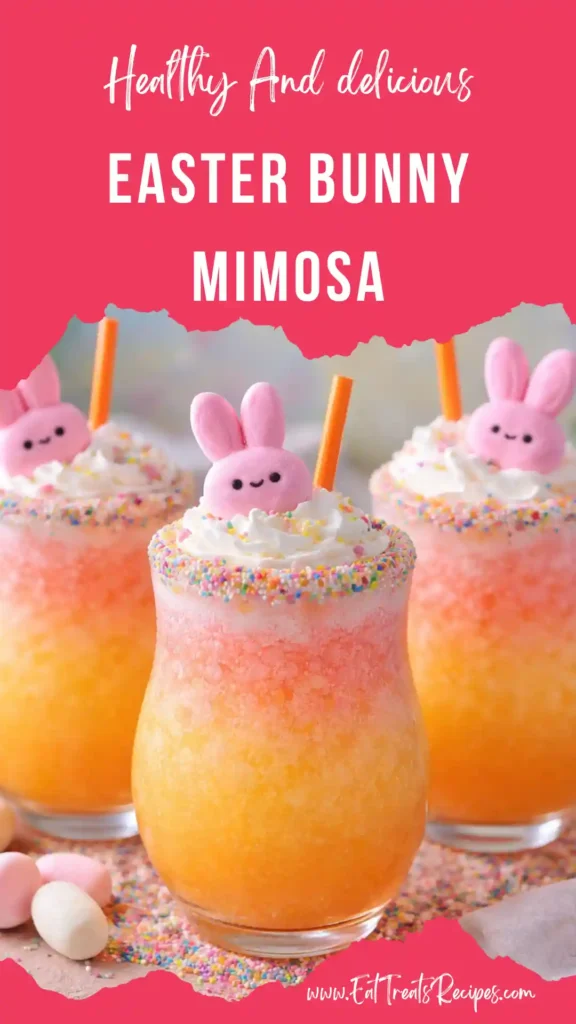 easter bunny mimosa colorful spring cocktail glass garnish