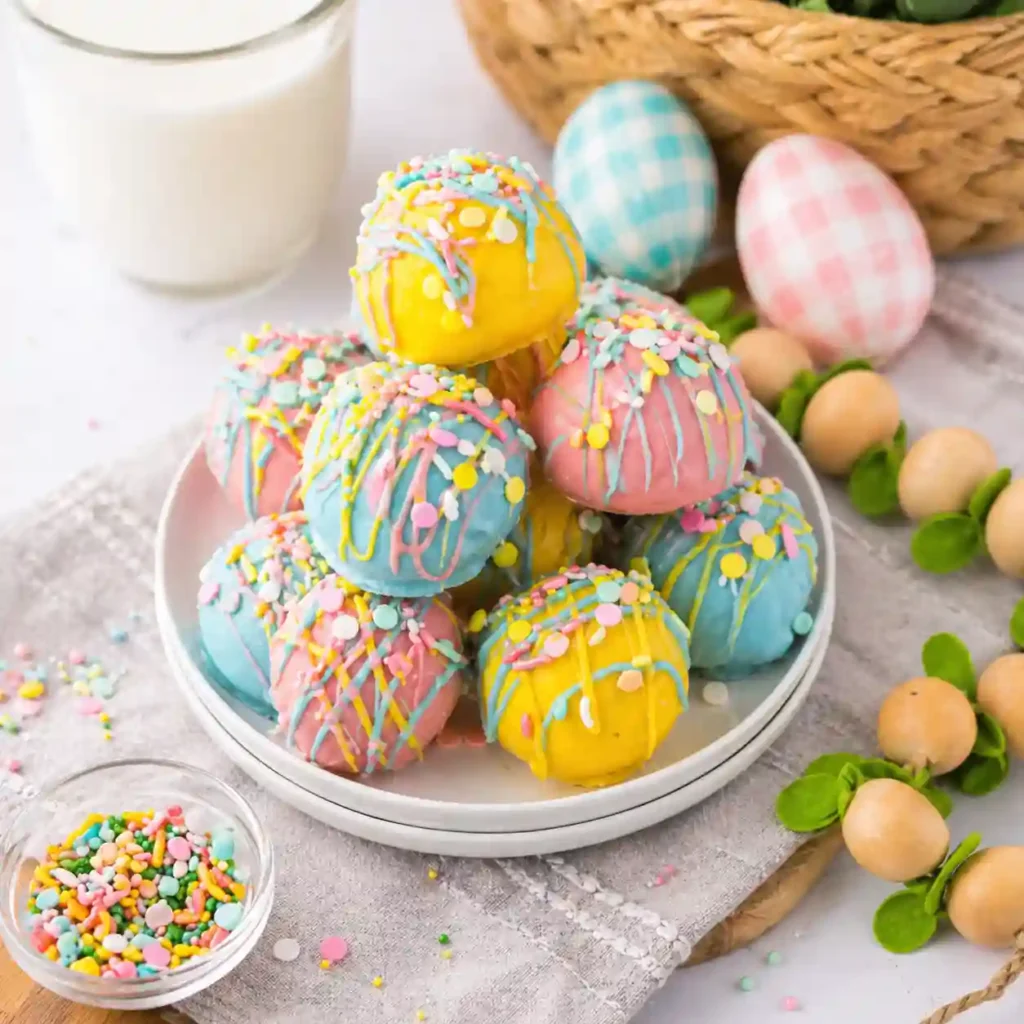 easter truffles colorful pastel