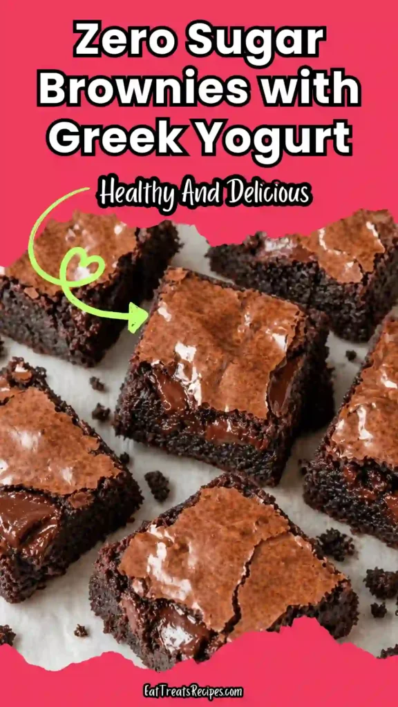easy zero sugar brownies with greek yogurt fudgy healthy dessert