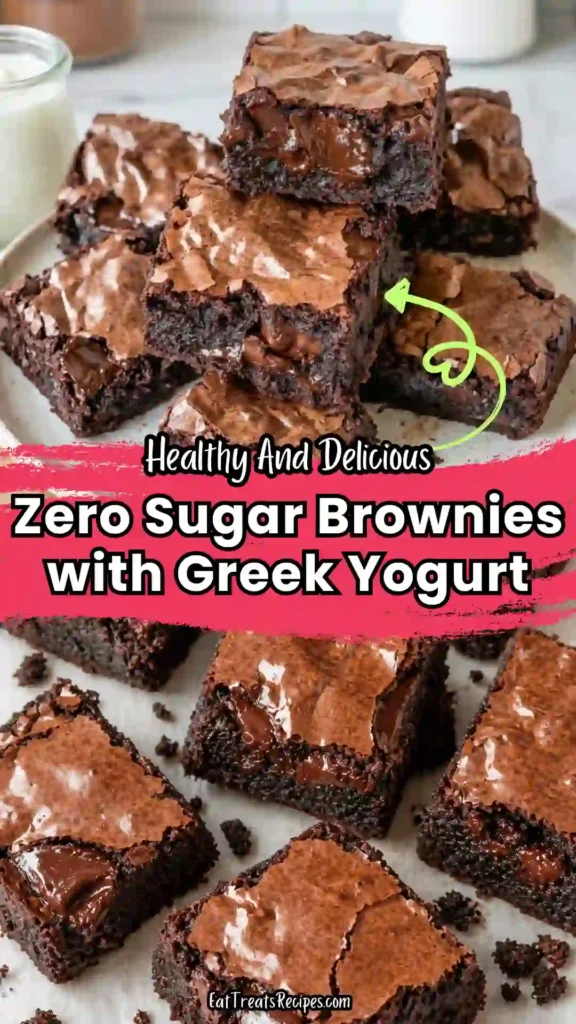 easy zero sugar brownies with greek yogurt fudgy healthy dessert