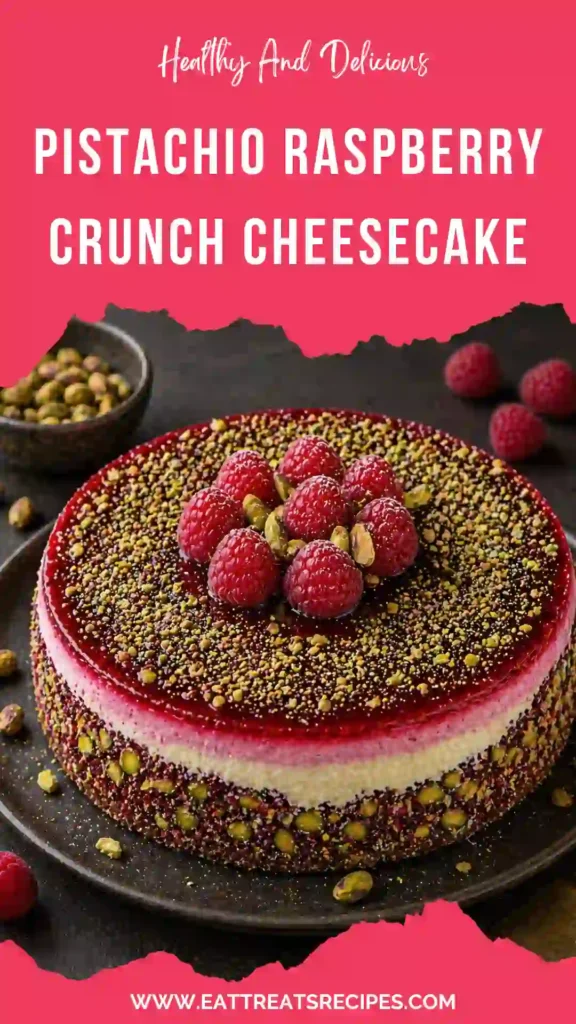 pistachio raspberry crunch cheesecake creamy layered dessert