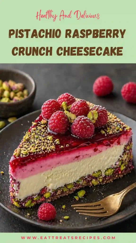 pistachio raspberry crunch cheesecake creamy layered dessert