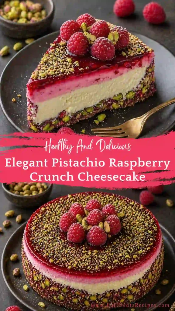 pistachio raspberry crunch cheesecake creamy layered dessert