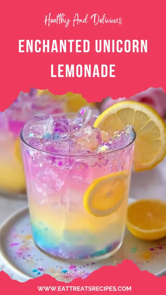 enchanted unicorn lemonade colorful magical drink in glass