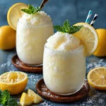frozen coconut lemonade creamy icy tropical drink in glass