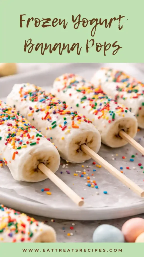 frozen yogurt banana pops colorful toppings healthy snack