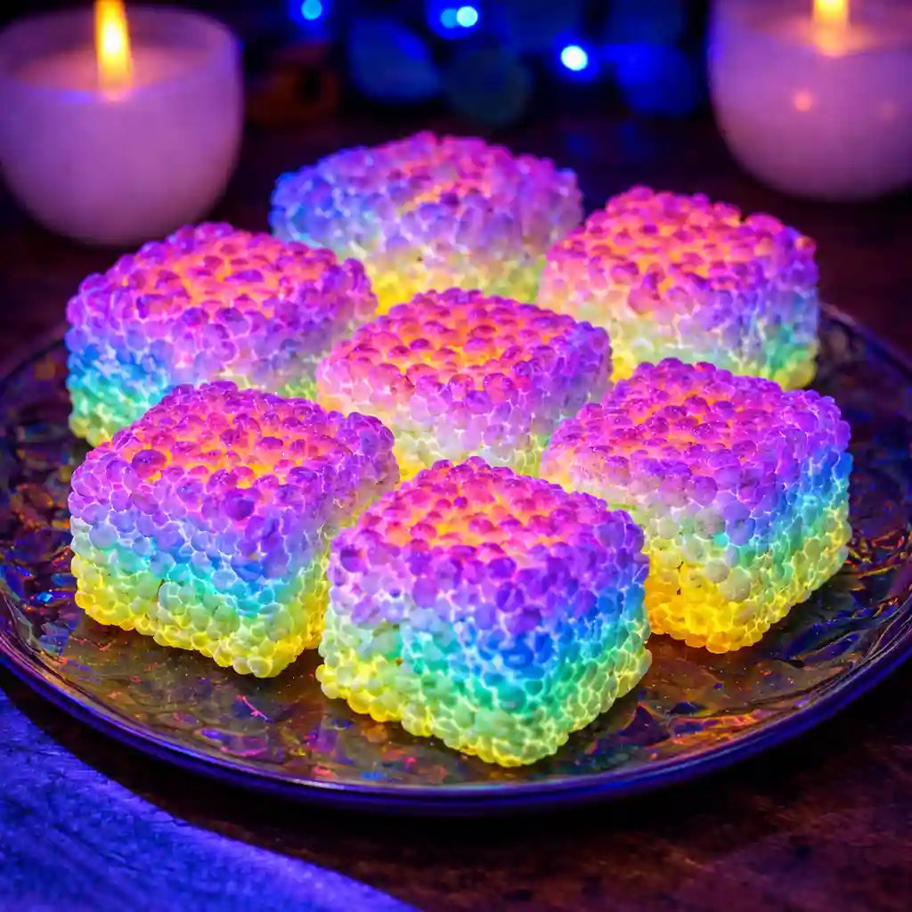 glow in the dark rice krispies treats neon glowing dessert