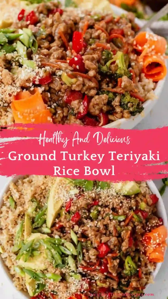 ground turkey teriyaki rice bowl healthy meal prep bowl