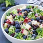 healthy broccoli salad fresh crunchy colorful bowl