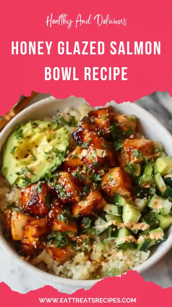 honey glazed salmon bowl recipe with rice and vegetables